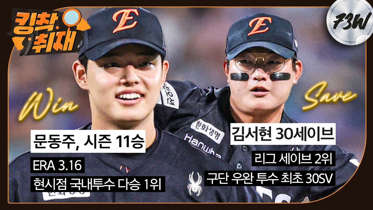 만 21세 트리오 목표 달성의 날=문동주 11승(국내 투수 1위), 김서현 첫 30세이브(리그 2위), 문현빈 150안타(리그 4위) (09.06)