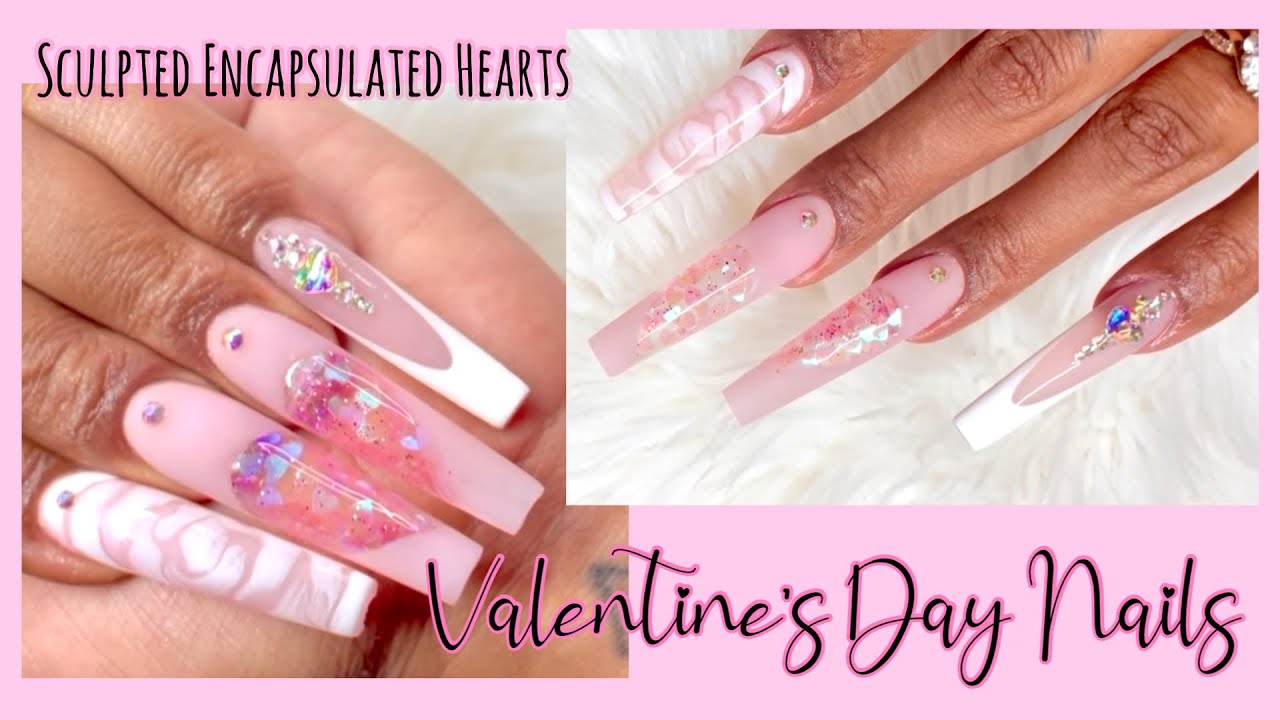 VALENTINE NAILS Encapsulated heart cutout | WATCH ME WORK