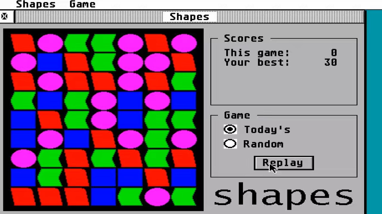 ATARI ST STE FALCON Shapes By Jo Even Skarstein aka Joska PUZZLE DIGITAL BOARD ATARIMANIA COM SITE