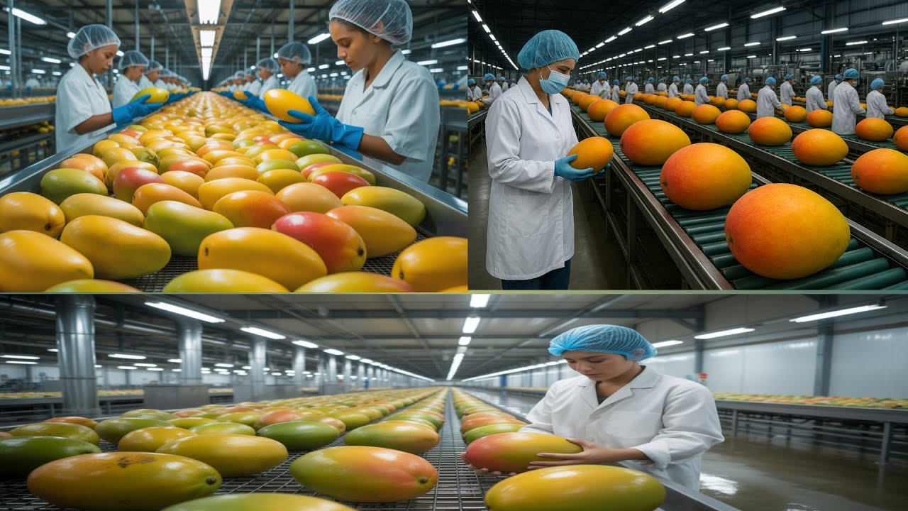 Inside a Modern Mango Factory: Full  Mango Pur&eacute;e Production Process (4K Industrial Documentary)