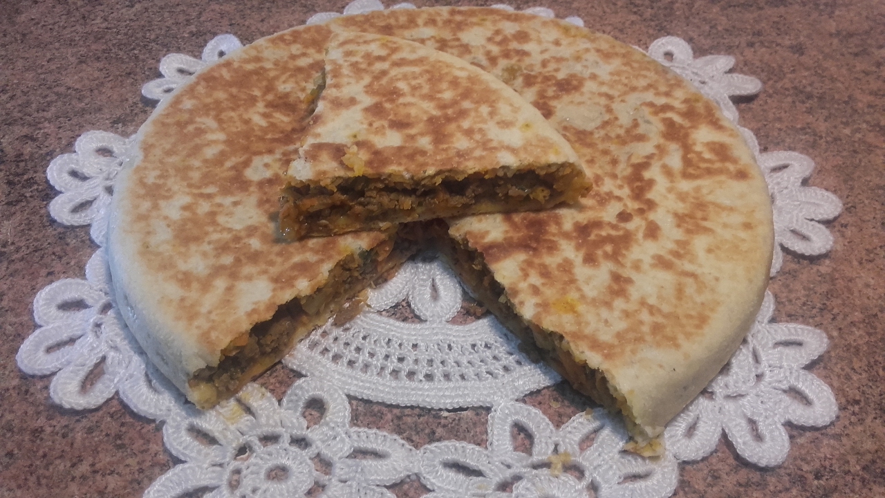 Pan relleno sin horno فطيرة محشوة | Comida de Marruecos