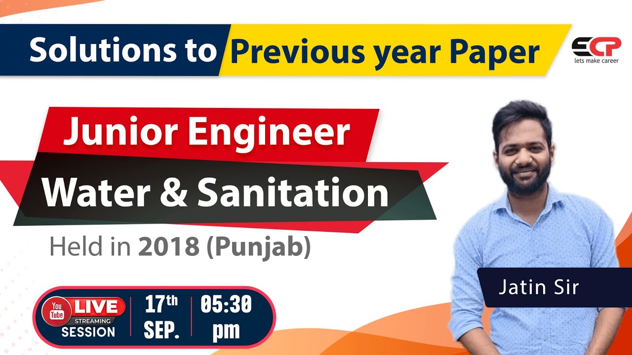 Previous Paper Solutions Junior Engineer Water & Sanitation 2018 |  PPSC SDO PSSSB JE preparation