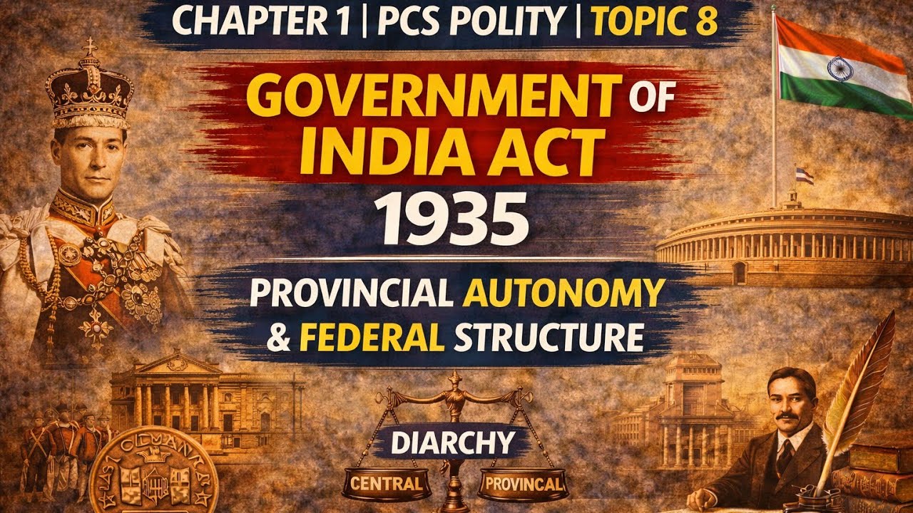 :👉 Government of India Act 1935 | Provincial Autonomy & Federal Structure chapter 1| Mains + pre..