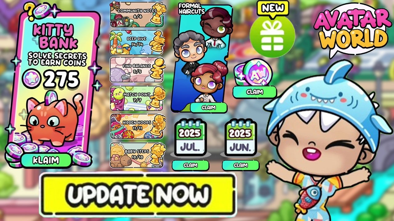 UPDATE PERBAIKAN KLAIM AW KOIN GRATIS DI KITTY BANK, PAKET ITEM OWNED GRATIS, DLL, AVATAR WORLD