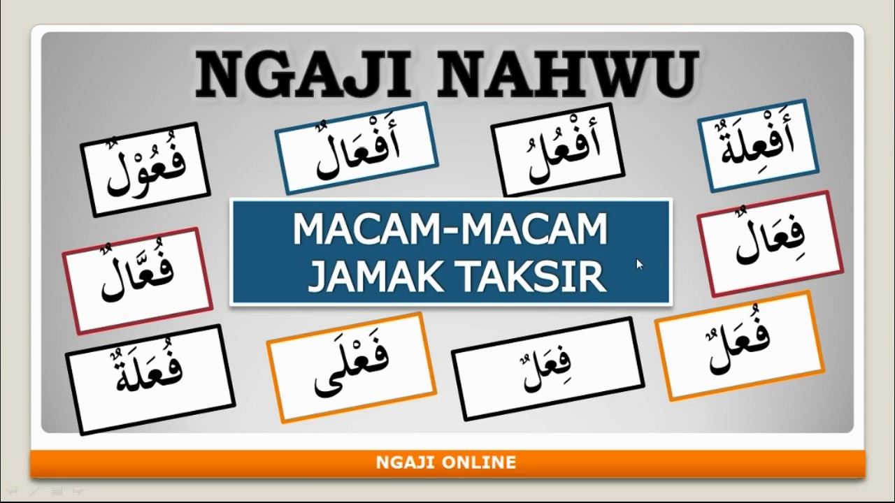 Ngaji Online Macam-macam Bentuk Jamak Taksir dan Kaidahnya