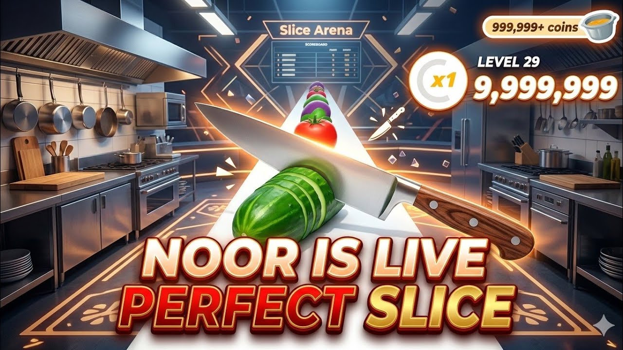 NOOR perfect slices 🔪🍰🧀🥝🥑🍕🍍🍎🍅🥒🥕 game play