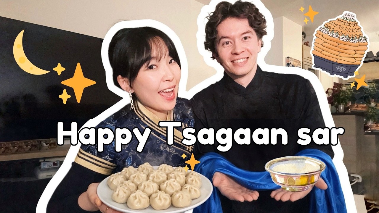 Франц залууд Цагаан сар зааж өглөө🥟🇲🇳 | Teaching Mongolian Lunar New Year to French guy!🌙✨