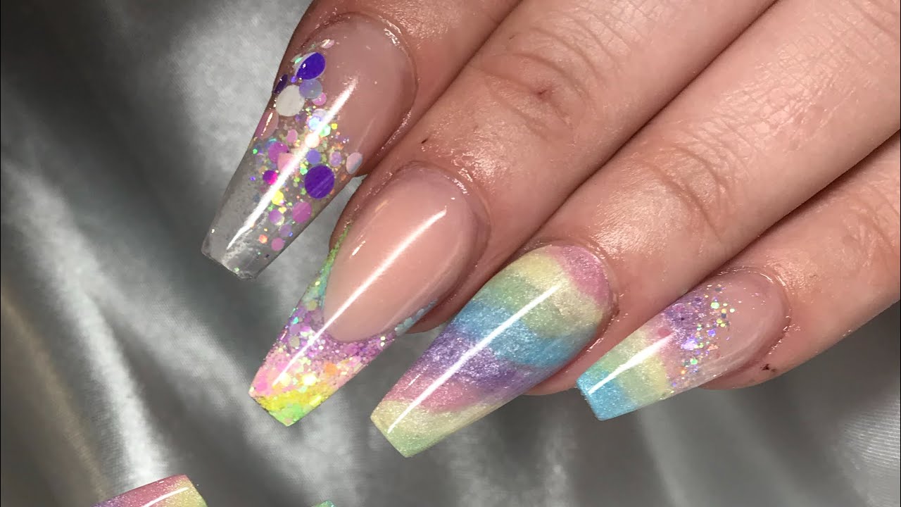 Pastel Rainbow Unicorn Nails | Acrylic Nails