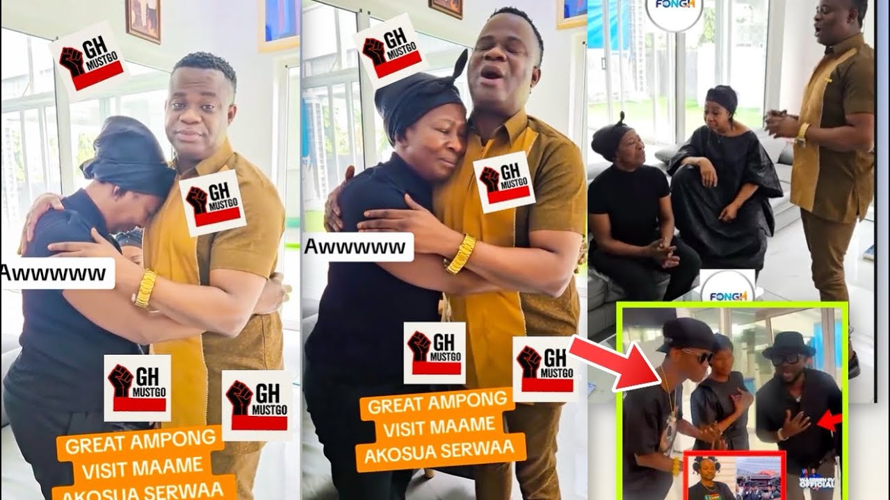 Lovely Moment Great Ampong pay Visit at Late Daddy Lumba beautiful Wife Akosua Serwaa 