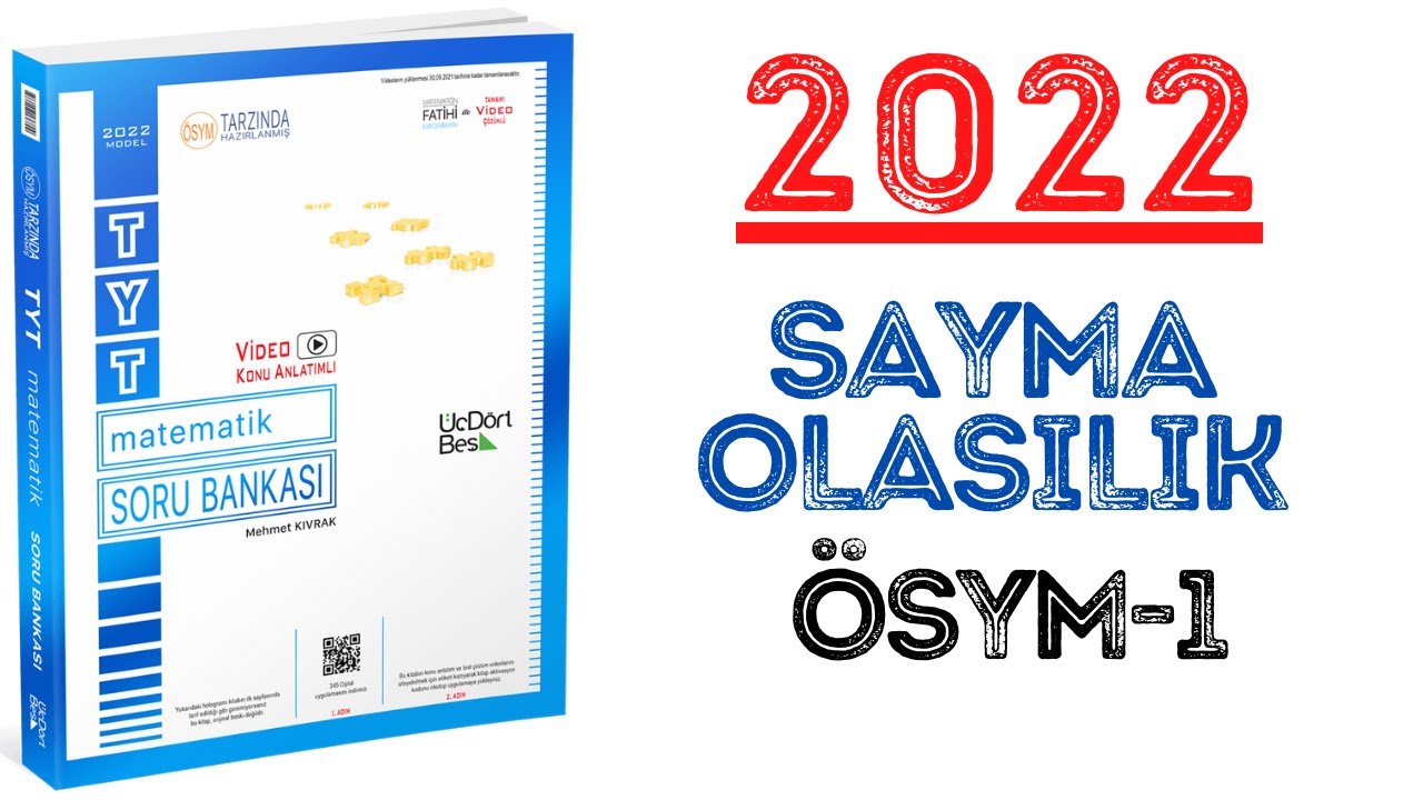 (2022)345 TYT MATEMATİK | SAYMA-OLASILIK ÖSYM-1 | #yks2022 #tyt2022 #2022tayfa #345