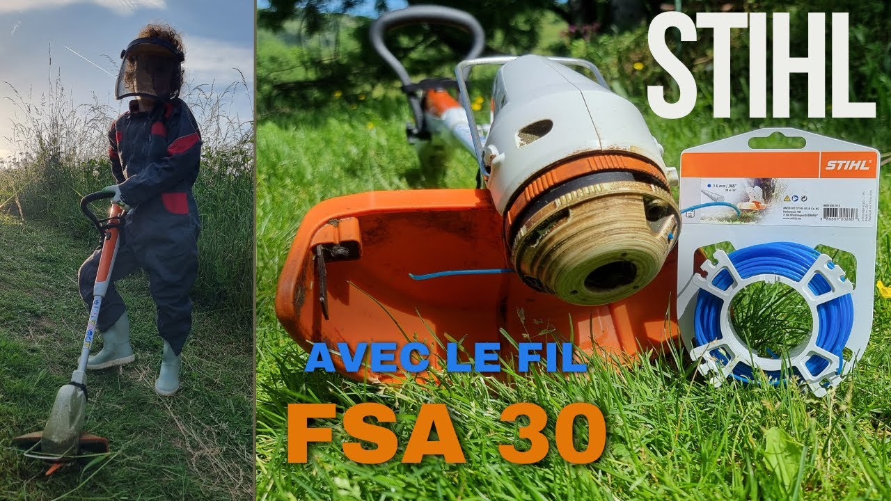 Installation du fil sur le coupe bordure STIHL FSA 30