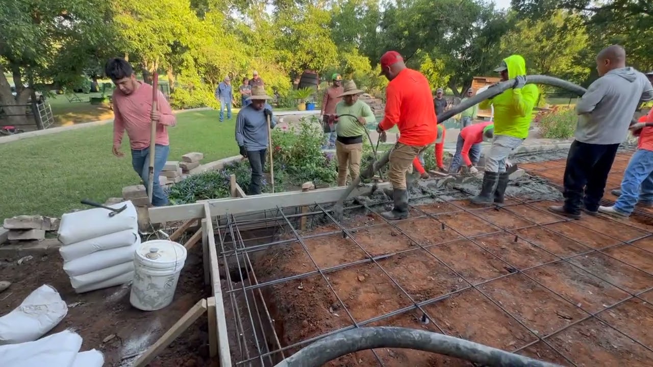 Pumping concrete with a John Deere Skidsteer and a Mud Demon concrete pump