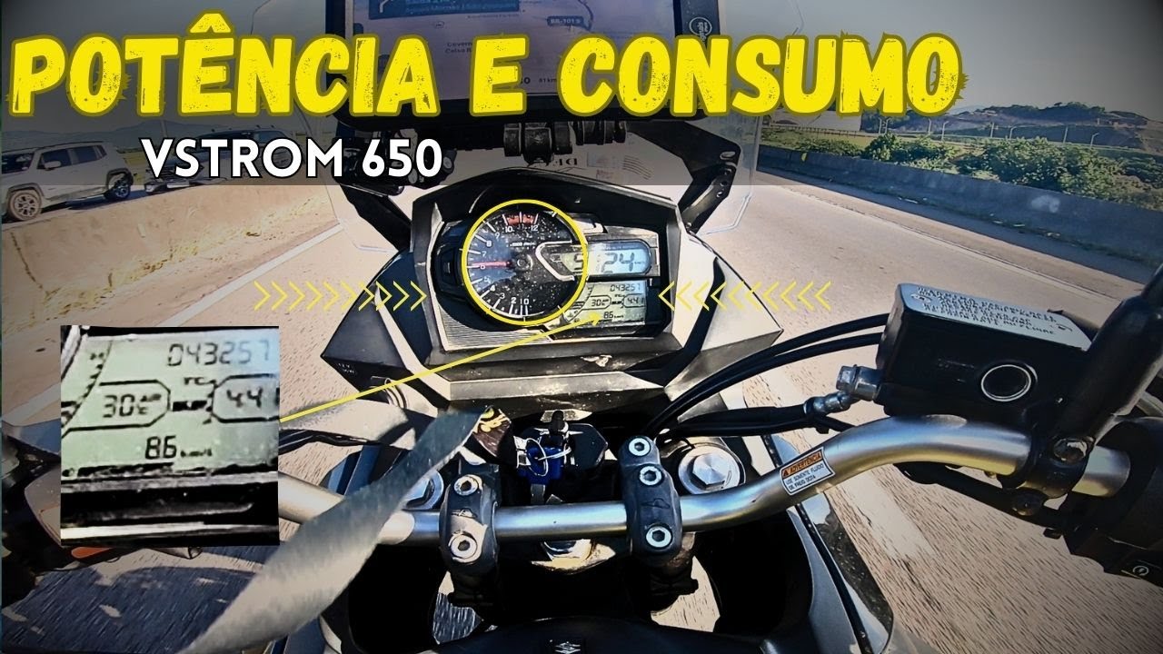 Potência x Velocidade e Consumo da #vstrom650