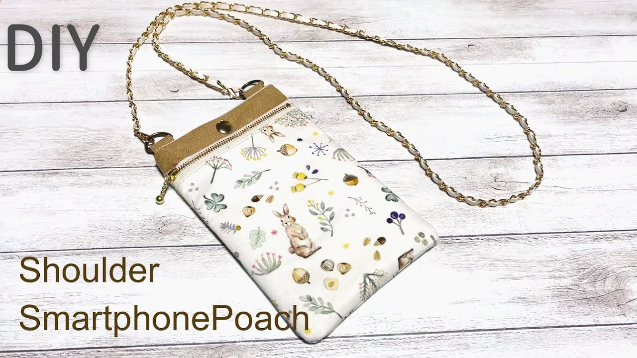 DIY☆肩掛けスマホポーチの作り方☆iPhone12proMAXが入るサイズ