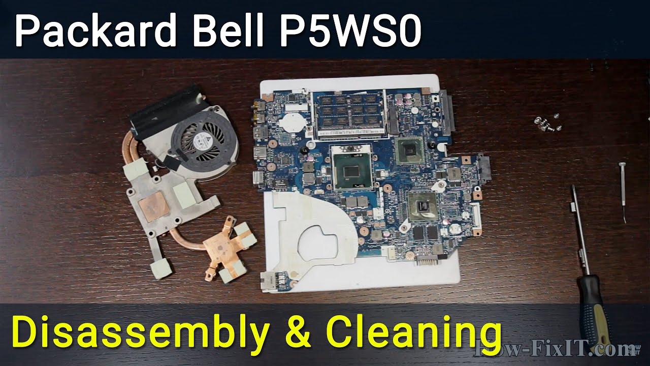 Packard Bell P5WS0 Разборка, чистка вентилятора от пыли и замена термопасты