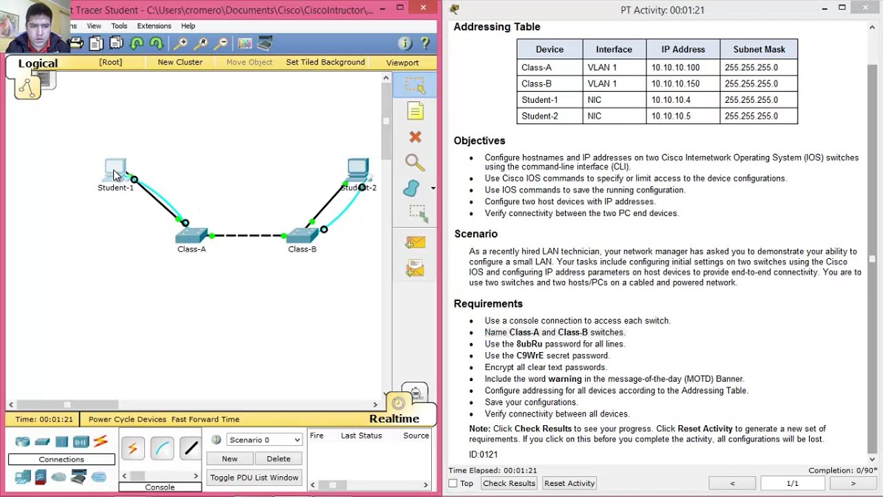 2.4.1.2 Packet Tracer - Skills Integration Challenge