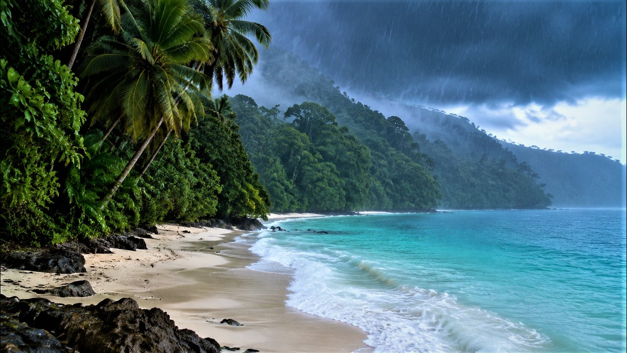 Andaman Islands Tropical Rain 🌴🌧️ | Peaceful Island Monsoon Sounds for Sleep & Relaxation