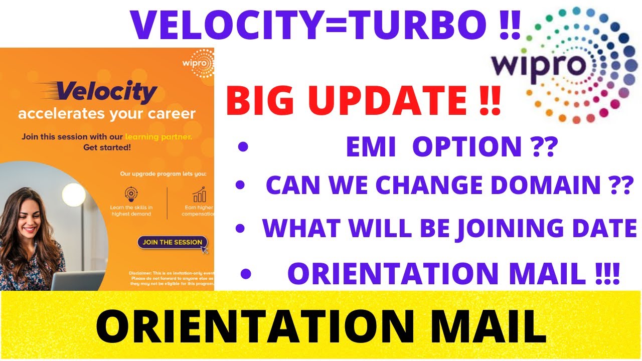 WIPRO TURBO || VELOCITY||ORIENTATION MAIL || FAQ || REGISTRATION MAIL #wipro #turbo #elite #velocity