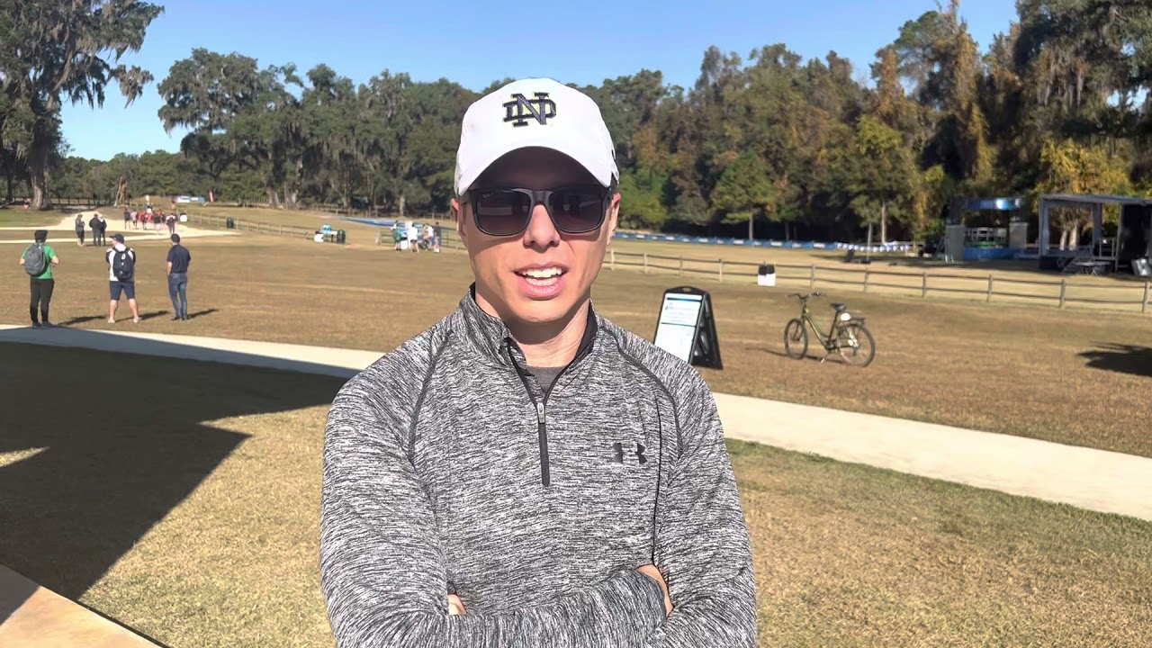 Notre Dame’s Sean Carlson talks before the 2021 NCAA XC Championships