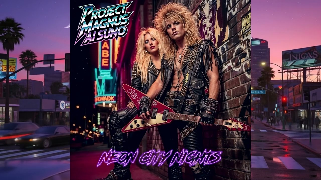 Project Magnus (AI) - Hold On to the Night. glam metal/hard rock 80s