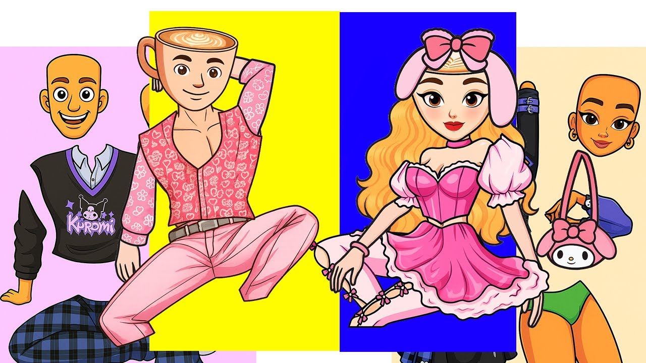 PaperDIY Tung Tung Tung Sahur and Ballerina Cappuccina Cosplay My Melody