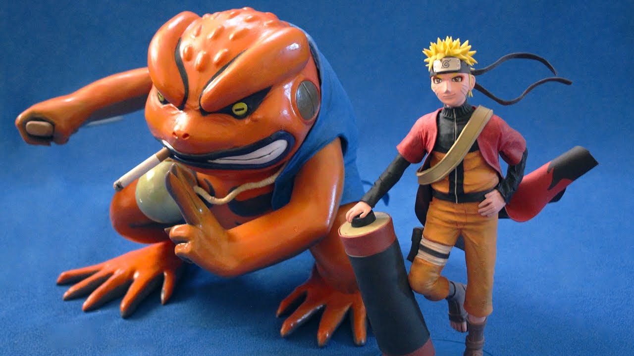 Escultura de Gamakichi + Naruto Modo Sabio