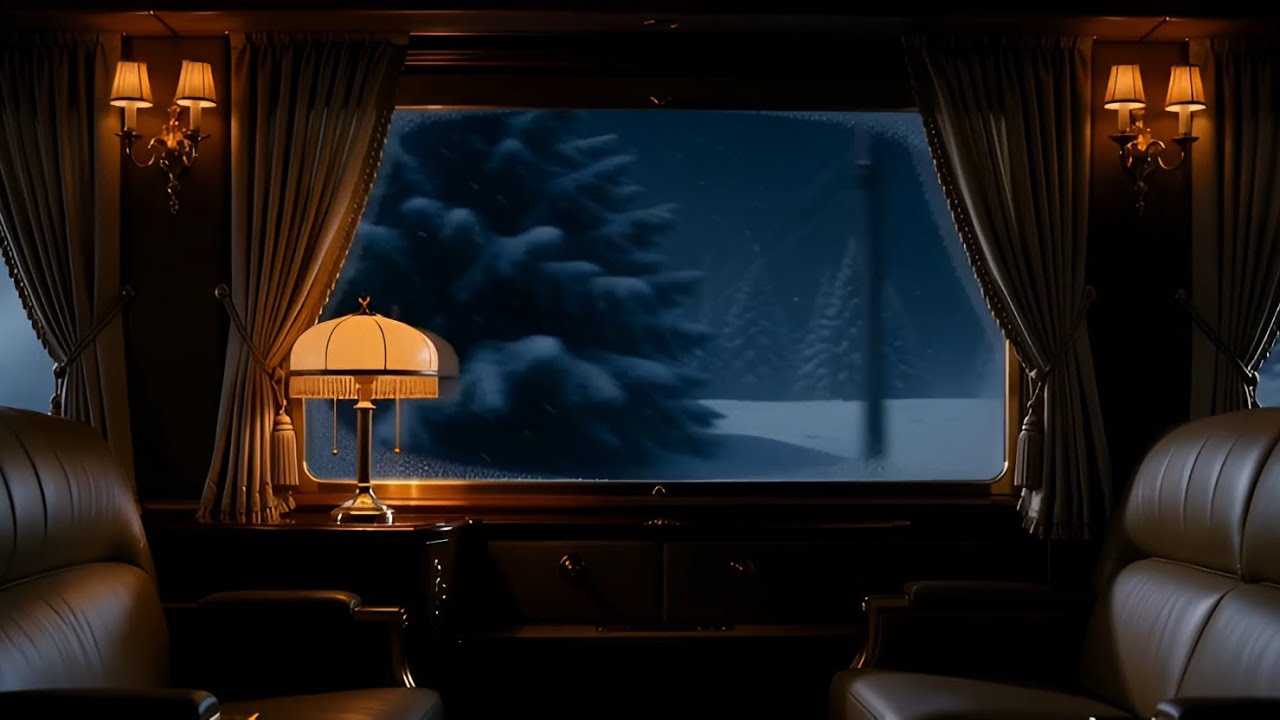 Luxury Train Journey in Snowstorm | Heavy Snow for Deep Sleep