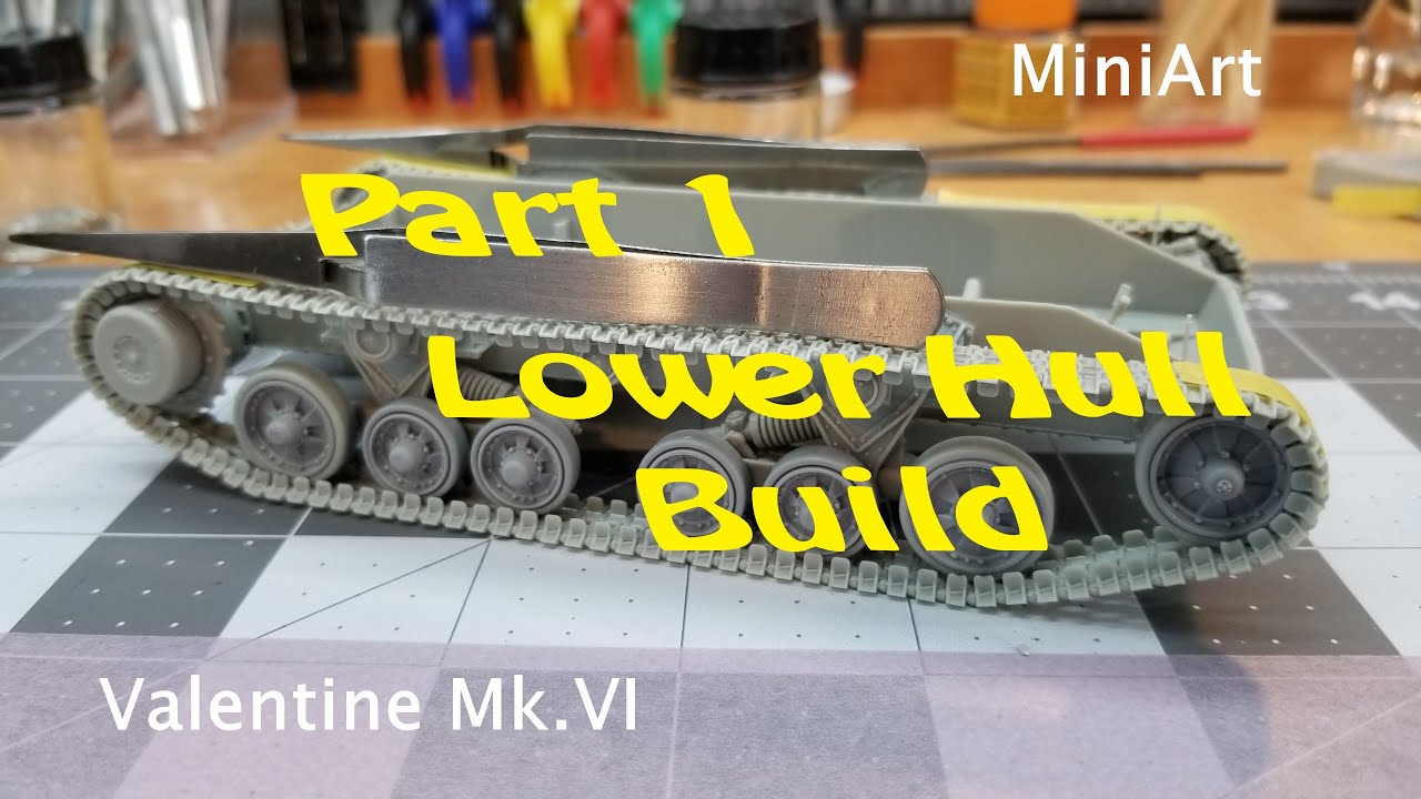 Valentine Mk. VI Canadian от MiniArt в масштабе 1/35, часть 1, этапы сборки 1–16