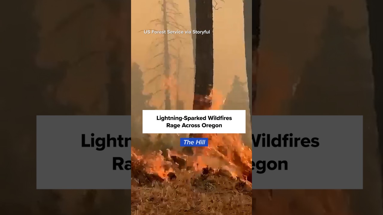 WATCH: Lightning sparks raging Oregon wildfires, billowing heavy smoke as 200,000+ acres burn