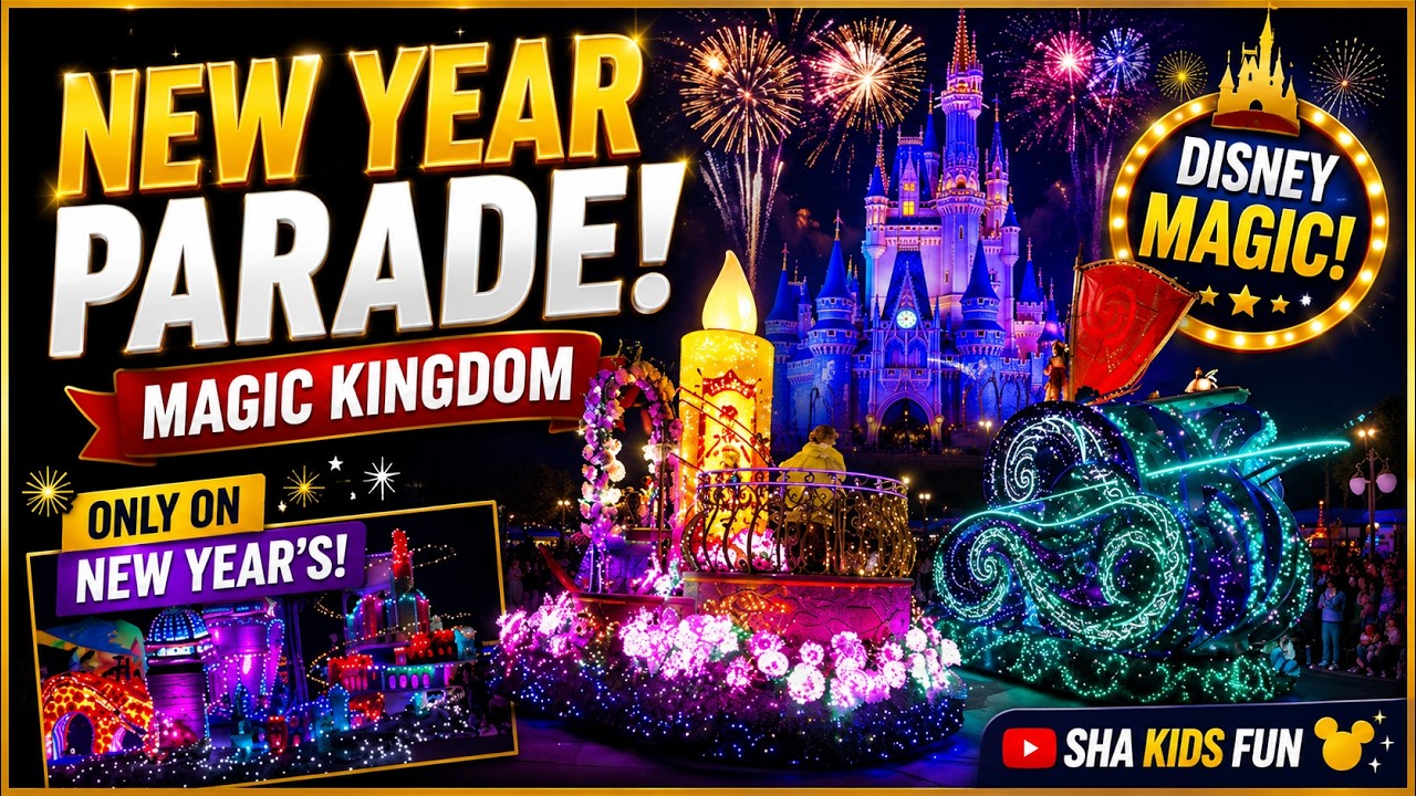 Disney World Special Parade at Magic Kingdom on New Year Night - Sha Kids Fun