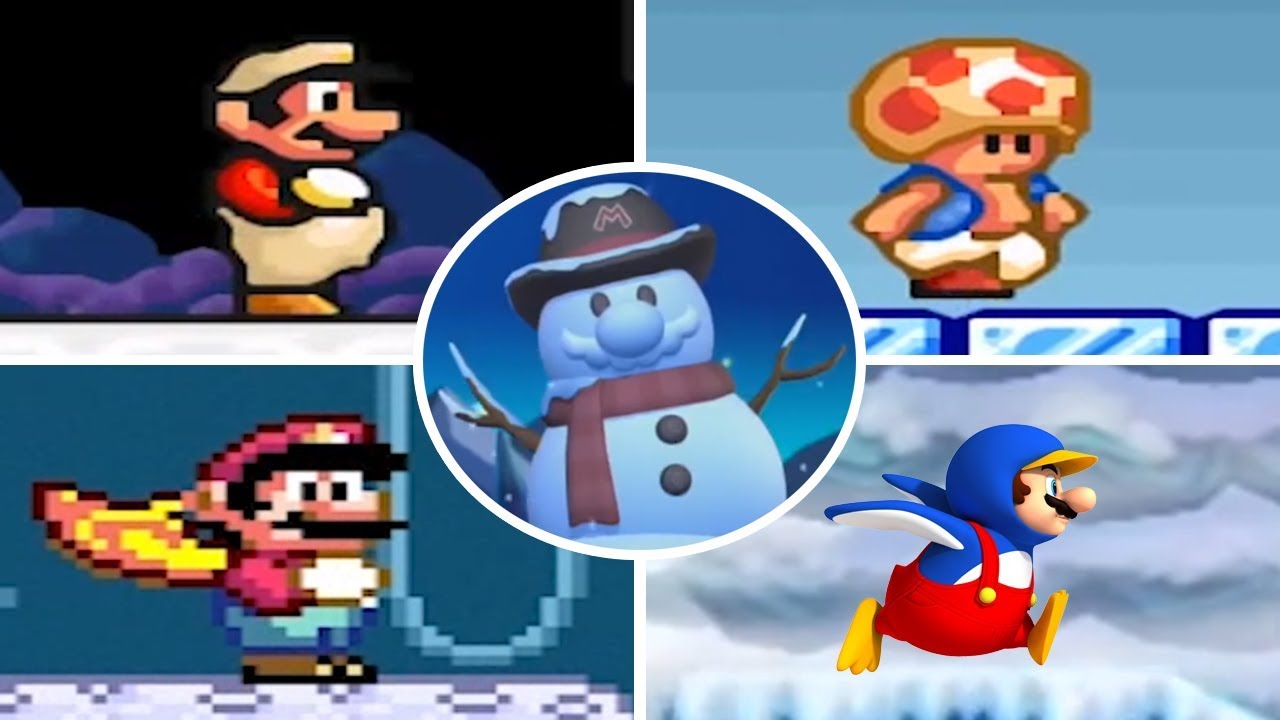 Evolution of - Ice Level in Super Mario 2D Jump'n'Runs