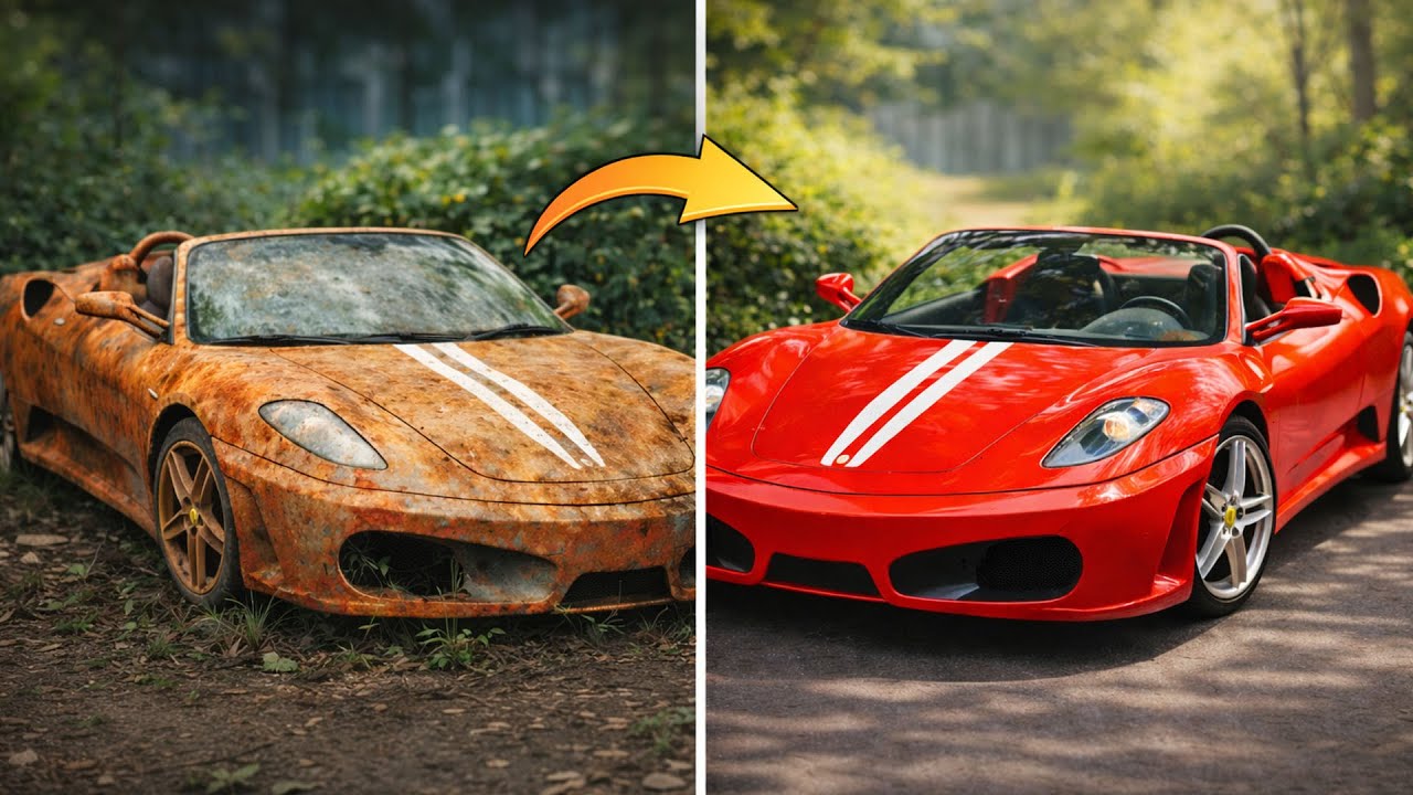 From Scrap to Supercar: Abandoned Ferrari F430 Spider Rebuild | Complete Transformation