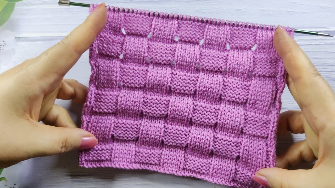 Checker Knit Stitch | Schachbrettmuster stricken | Punto Scacchiera ai ferri| Point de Damier Tricot