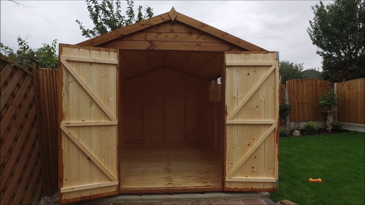 12 x 8 apex garden shed with double doors