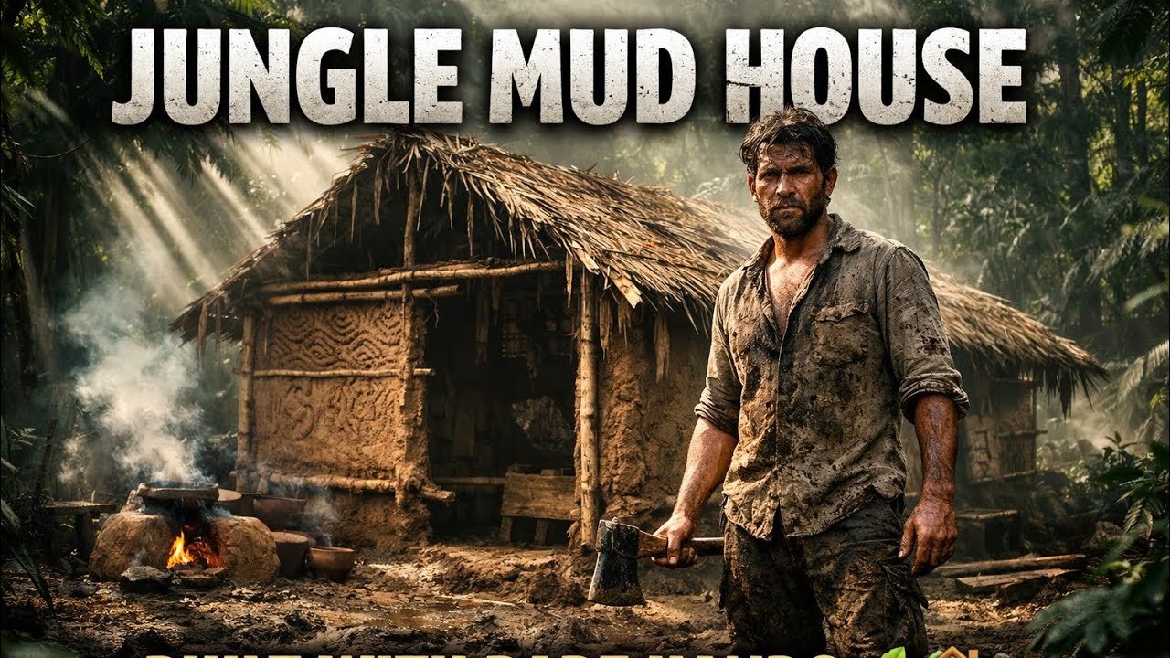 Solo Jungle Survival | Handmade Mud House in Forest 🌿🔥