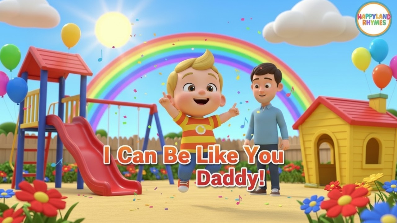 I Can Be Like You Daddy! 👨‍👦 | Fun Kids Learning Song | Nursery Rhymes | HAPPYLAND RHYMES