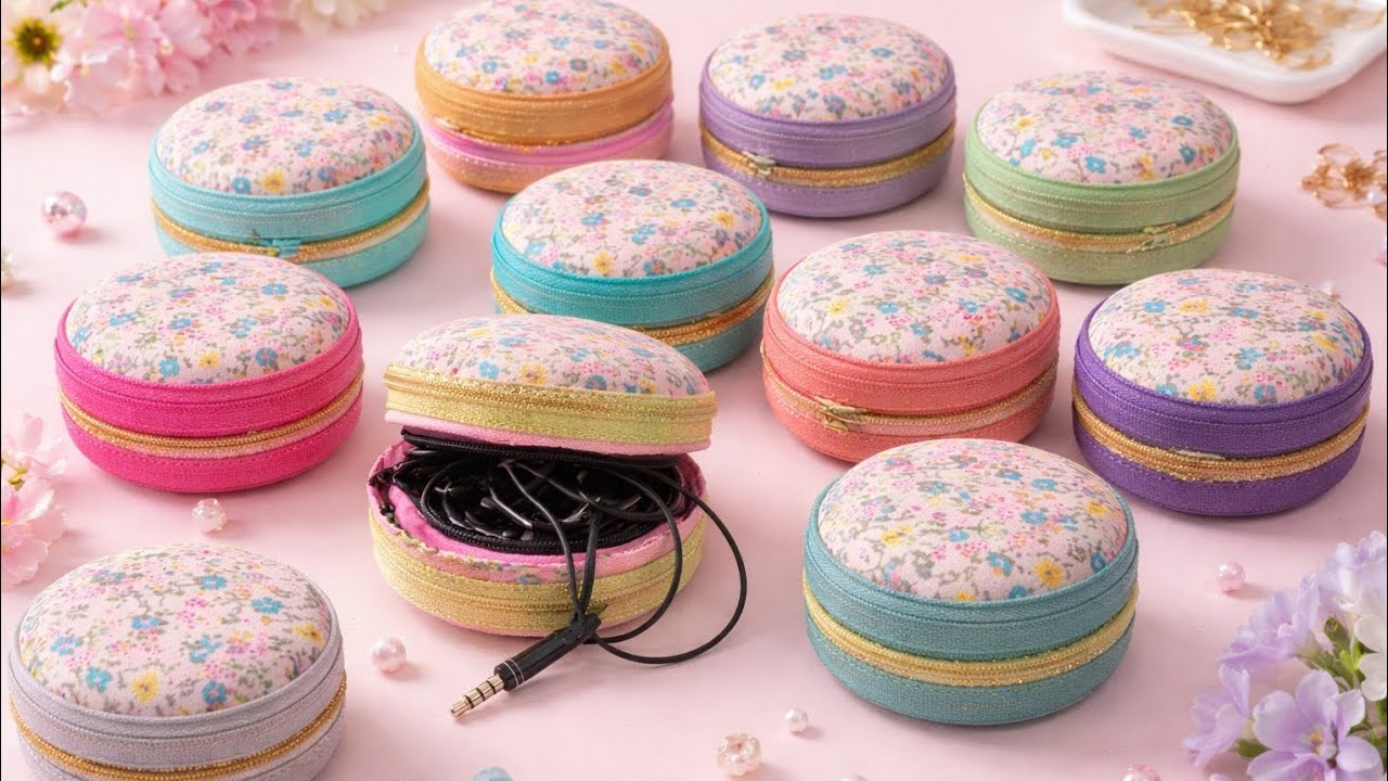 Cute Floral Earphone Case | Aesthetic Handmade Zipper Pouch