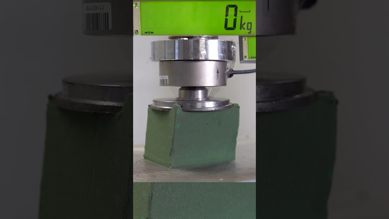 How Strong is Floral Foam? Hydraulic Press Test! 🌸💥 #hydraulicpress #floralfoam #satisfying