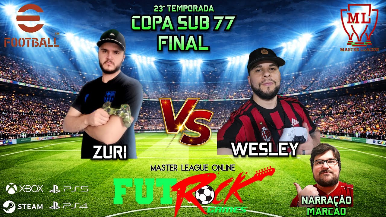 FINAL DO CAMPEONATO SUB 77 - LIGA FUTROCK ONLINE - ZURI x WESLEY.