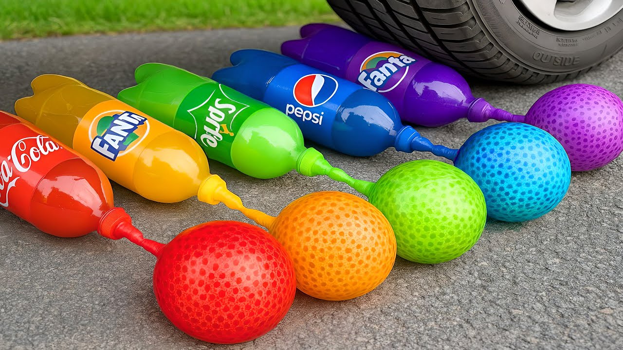 Crushing Experiments Video! &Car vs Crunchy Color Giant Toothpaste Balloons & Soft Things By Car