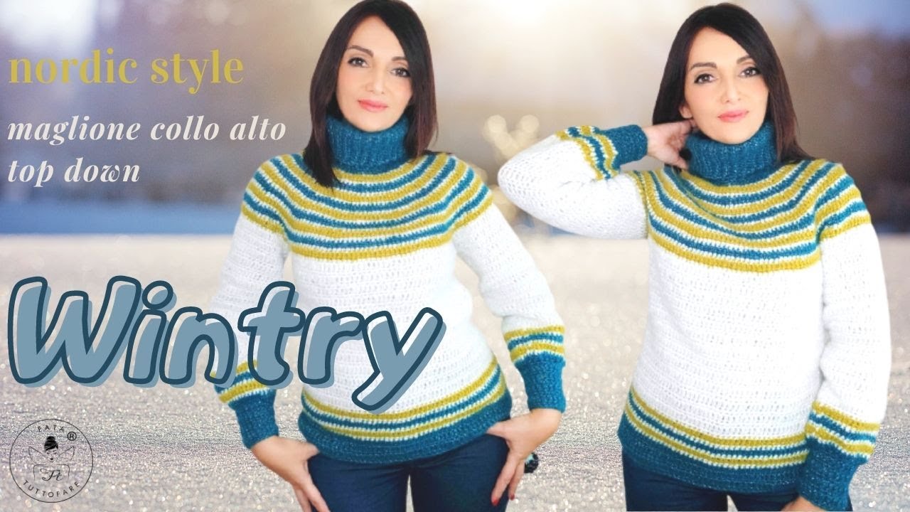 TUTORIAL: Wintry, maglione top down a collo alto