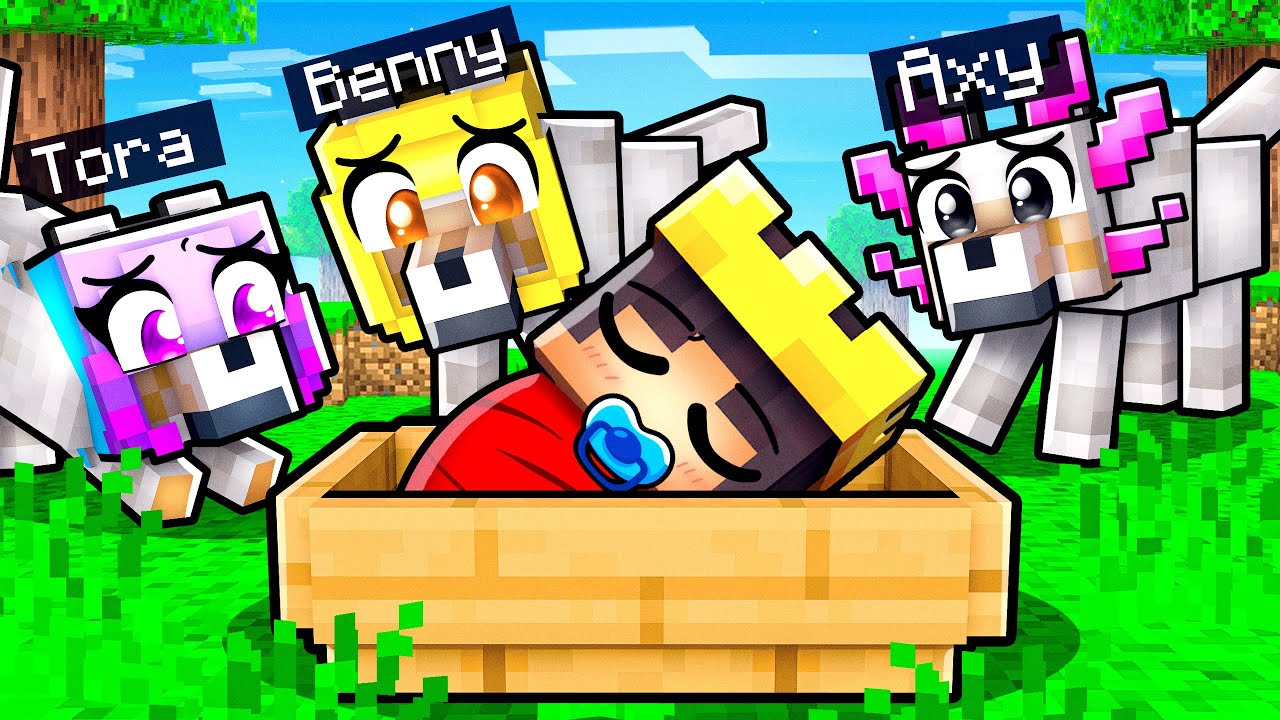 Baby Mongo Adopted by WOLVES Sad Story in Minecraft