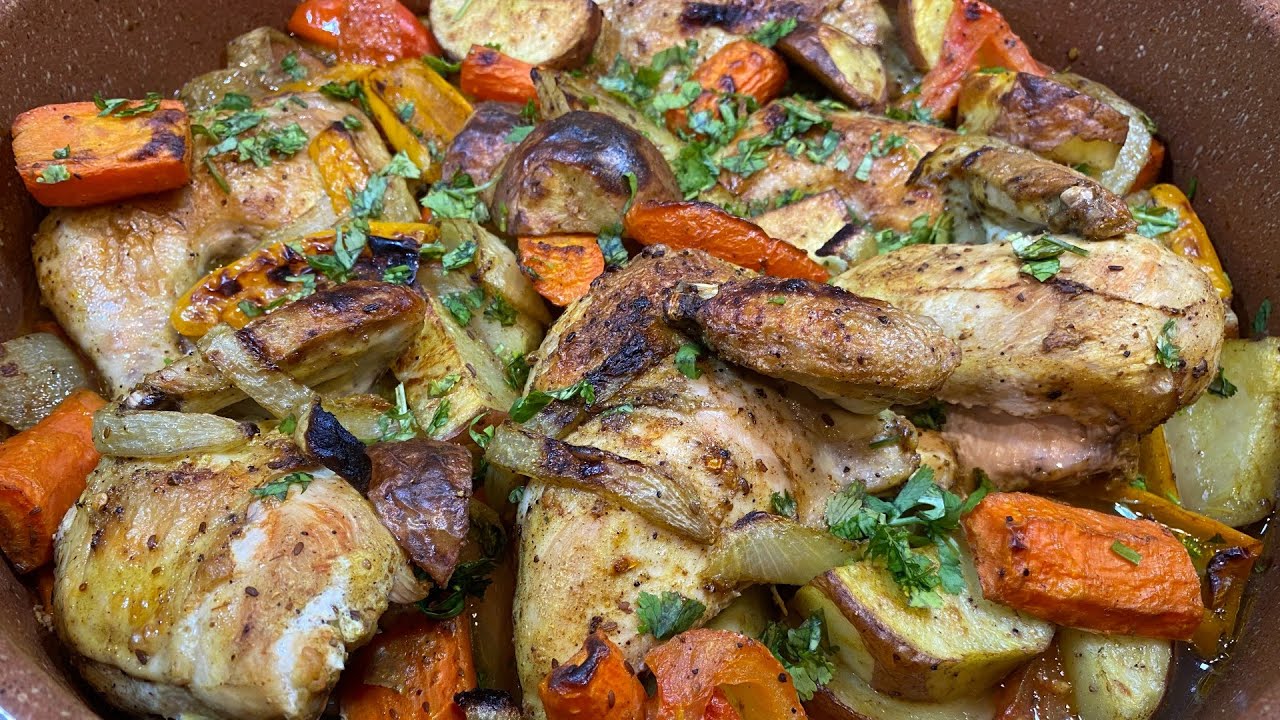 Oven Roasted Chicken and Veggies (Saneyet Jaj)