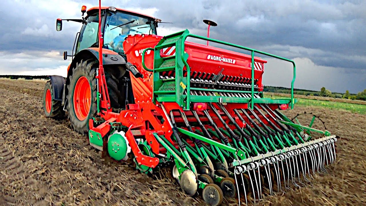 Bezorkowy Siew Pszenżyta 2019★Kubota M110GX★AgroMasz SN-300