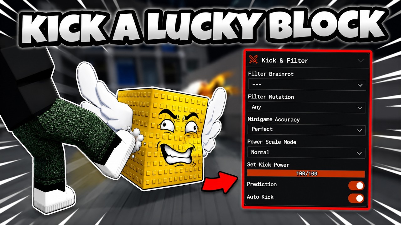 BEST [🦵] Kick a Lucky Block Script 2026 🔥 Auto Farm, Auto Click x2, Auto Rebirth, Auto Wins & More!