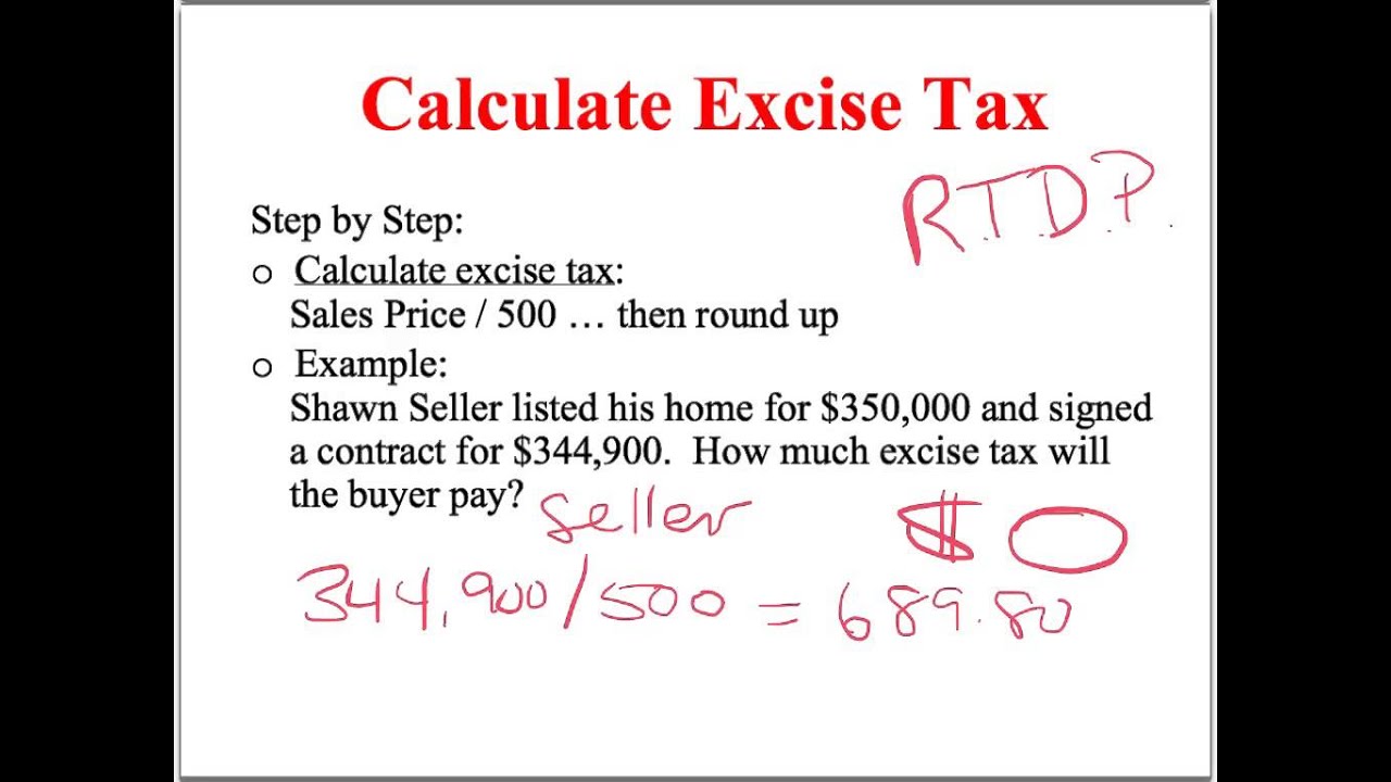 Calculating Excise Tax - Help With Closing Statments
