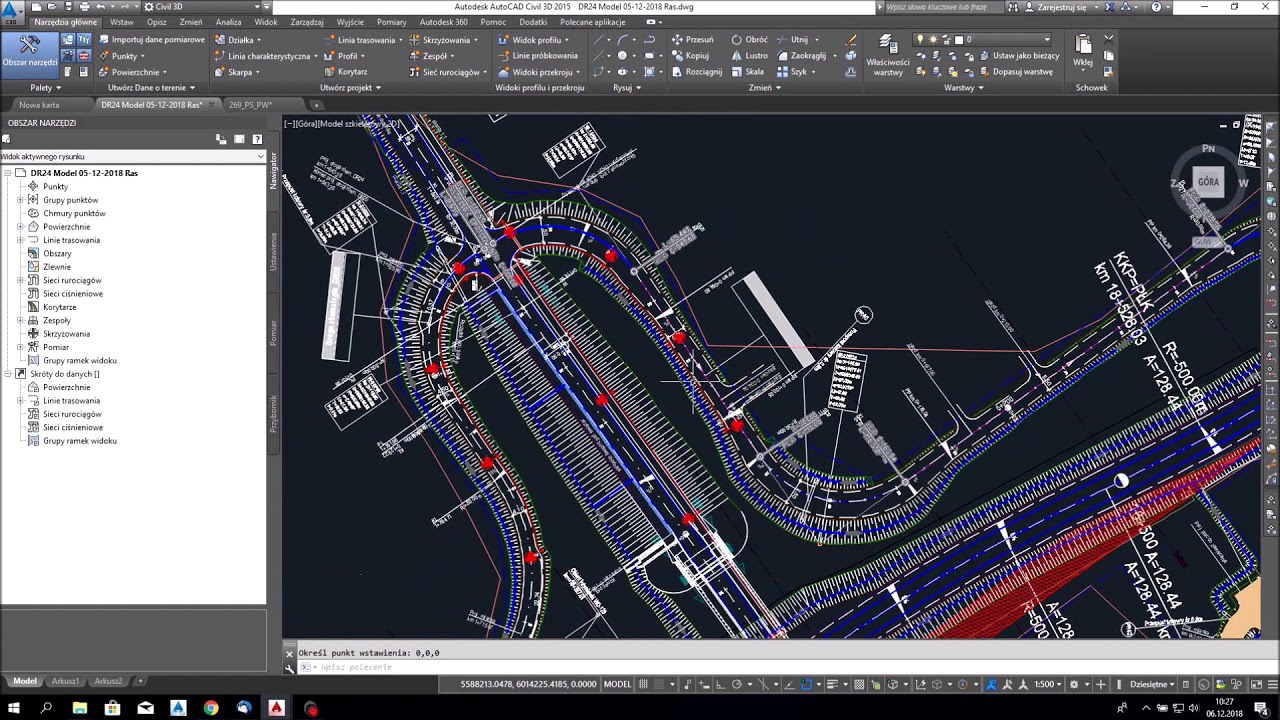 Wykonanie modelu w AutoCad Civil 3D