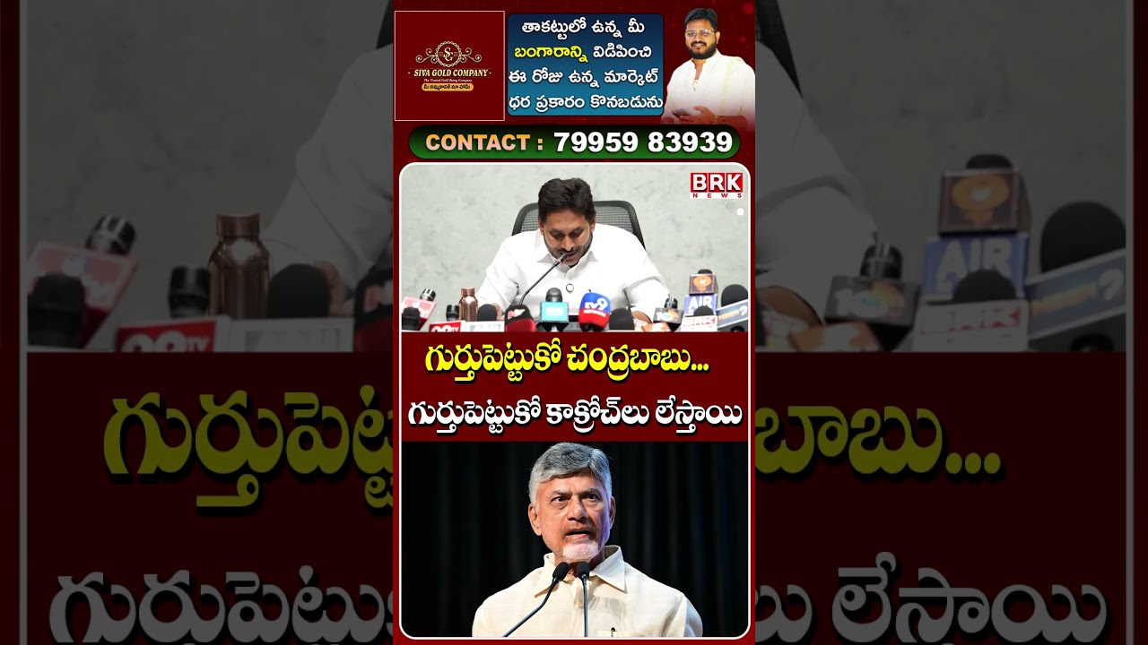 Jagan Takes Aim at Chandrababu in Viral Address || YS Jagan Press Meet || BRK News
