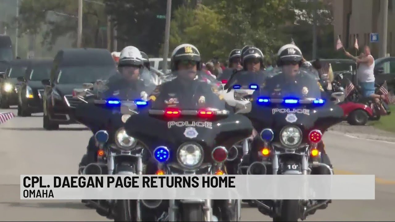 Thousands line Omaha streets for procession for Cpl. Daegan Page