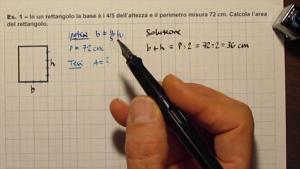 Rapporto dei lati di un rettangolo e perimetro, geometria per scuola media